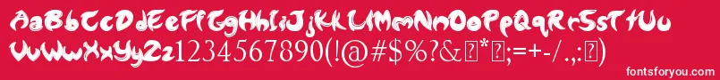 Lund Font – White Fonts on Red Background