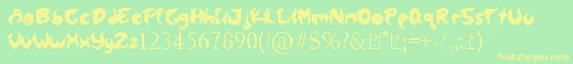 Lund Font – Yellow Fonts on Green Background
