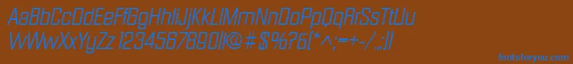 Police DiamanteItalic – polices bleues sur fond brun