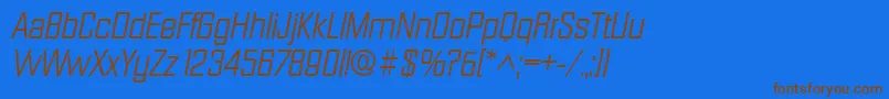 DiamanteItalic Font – Brown Fonts on Blue Background