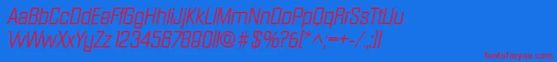 DiamanteItalic Font – Red Fonts on Blue Background