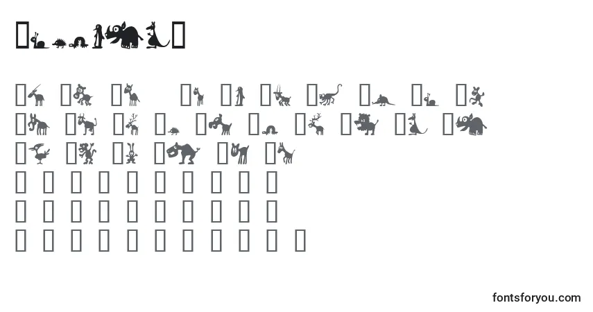 Czcionka Winpets1 – alfabet, cyfry, specjalne znaki