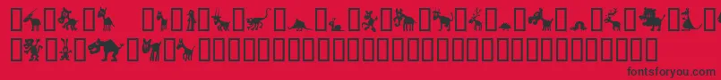 Winpets1 Font – Black Fonts on Red Background