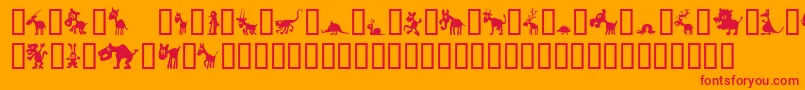 Winpets1 Font – Red Fonts on Orange Background