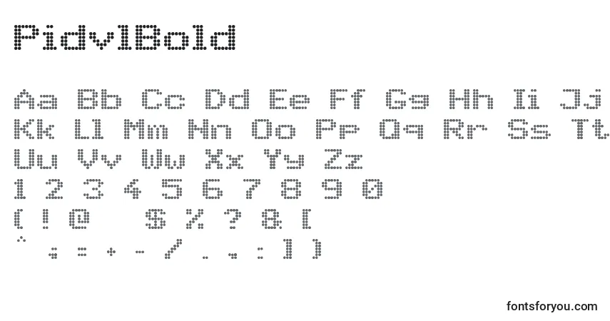 Шрифт PidvlBold – алфавит, цифры, специальные символы