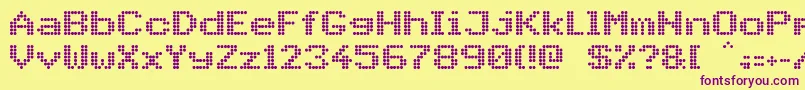 PidvlBold-Schriftart – Violette Schriften auf gelbem Hintergrund