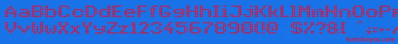 フォントPidvlBold – 赤い文字の青い背景