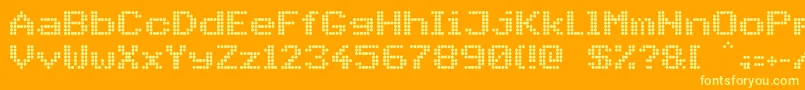 PidvlBold-Schriftart – Gelbe Schriften auf orangefarbenem Hintergrund