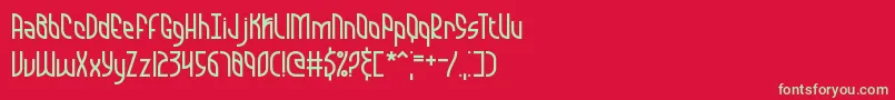 フォントQuaranti – 赤い背景に緑の文字