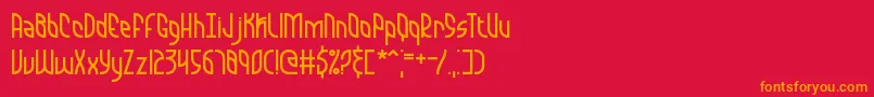 フォントQuaranti – 赤い背景にオレンジの文字