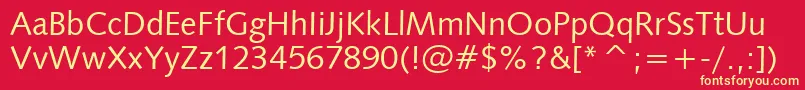 Humanist531Bt Font – Yellow Fonts on Red Background