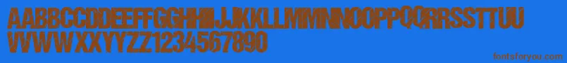 Diamondplate Font – Brown Fonts on Blue Background