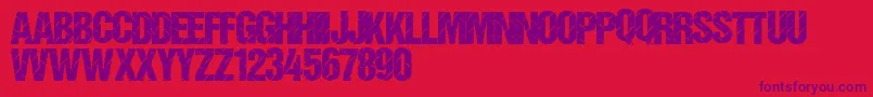Diamondplate-Schriftart – Violette Schriften auf rotem Hintergrund