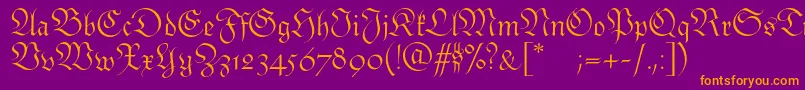 Monarchiaswash Font – Orange Fonts on Purple Background