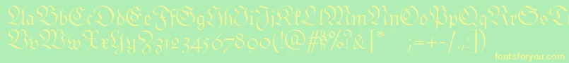 Monarchiaswash Font – Yellow Fonts on Green Background