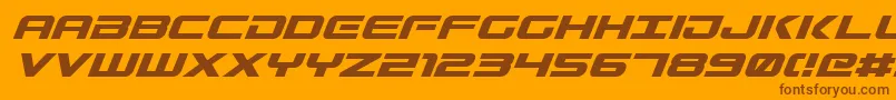 GunshipItalic Font – Brown Fonts on Orange Background