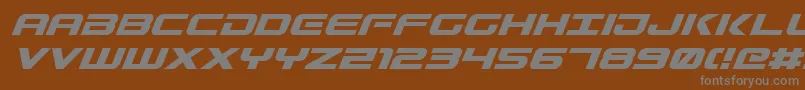 GunshipItalic Font – Gray Fonts on Brown Background