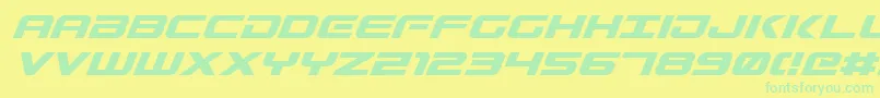 GunshipItalic Font – Green Fonts on Yellow Background