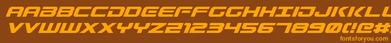 GunshipItalic Font – Orange Fonts on Brown Background