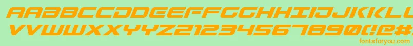 GunshipItalic Font – Orange Fonts on Green Background