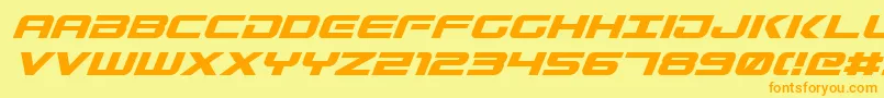 GunshipItalic Font – Orange Fonts on Yellow Background