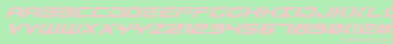 GunshipItalic Font – Pink Fonts on Green Background