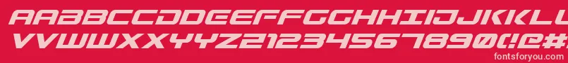 GunshipItalic Font – Pink Fonts on Red Background