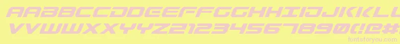 GunshipItalic Font – Pink Fonts on Yellow Background