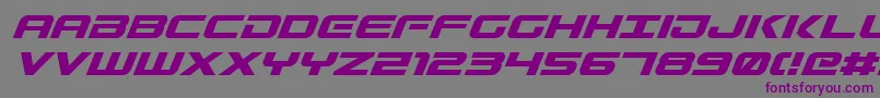 GunshipItalic Font – Purple Fonts on Gray Background
