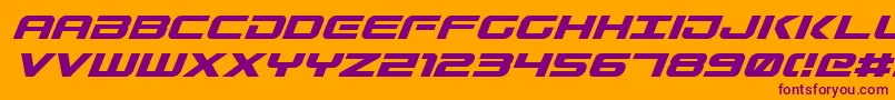 GunshipItalic Font – Purple Fonts on Orange Background