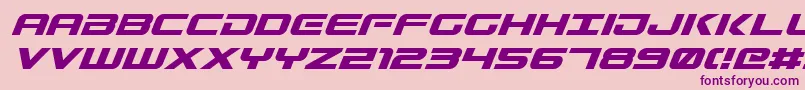 GunshipItalic Font – Purple Fonts on Pink Background