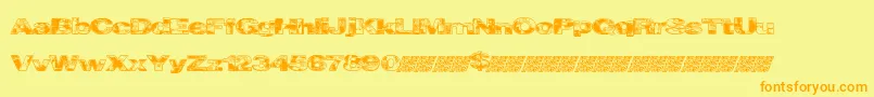 フォントCityvetica – オレンジの文字が黄色の背景にあります。