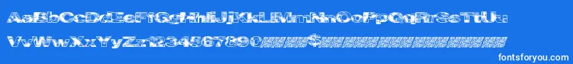Cityvetica-Schriftart – Weiße Schriften auf blauem Hintergrund