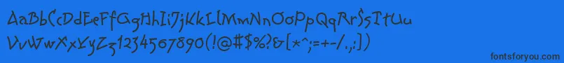 フォントLinotypeColibriRegular – 黒い文字の青い背景