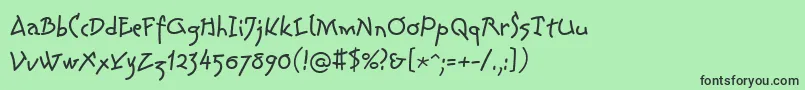 Fonte LinotypeColibriRegular – fontes pretas em um fundo verde
