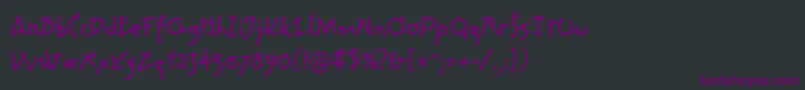 Fonte LinotypeColibriRegular – fontes roxas em um fundo preto