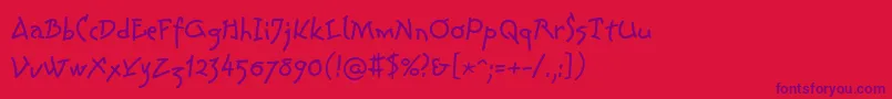 LinotypeColibriRegular Font – Purple Fonts on Red Background