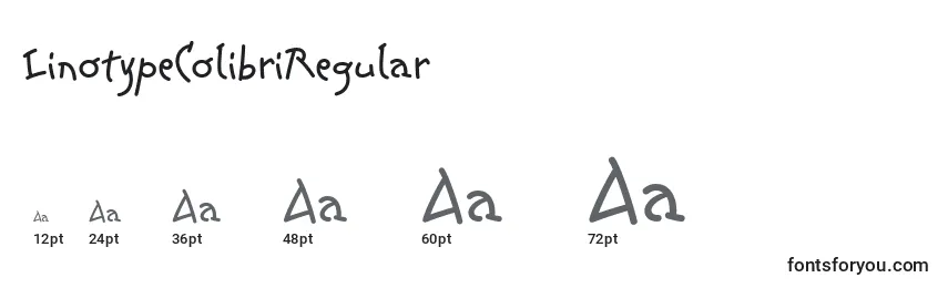 Размеры шрифта LinotypeColibriRegular