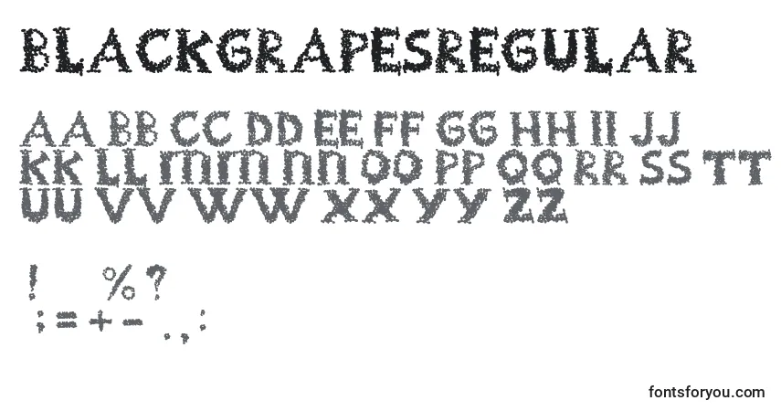 Police BlackgrapesRegular - Alphabet, Chiffres, Caractères Spéciaux