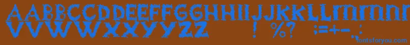 フォントBlackgrapesRegular – 茶色の背景に青い文字