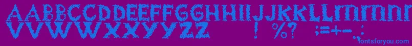 フォントBlackgrapesRegular – 紫色の背景に青い文字