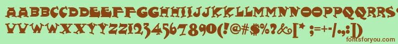 Fattysnaxnf Font – Brown Fonts on Green Background