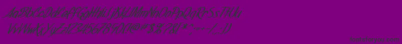Fonte SfFoxboroScriptBoldItalic – fontes pretas em um fundo violeta