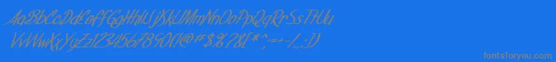 SfFoxboroScriptBoldItalic Font – Gray Fonts on Blue Background