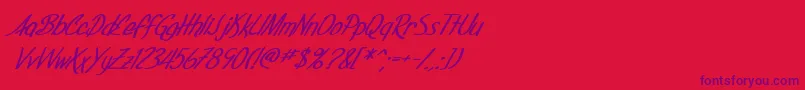 SfFoxboroScriptBoldItalic-fontti – violetit fontit punaisella taustalla