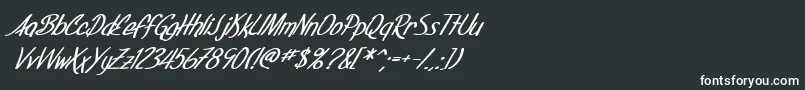 フォントSfFoxboroScriptBoldItalic – 黒い背景に白い文字