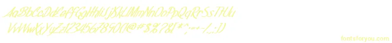 SfFoxboroScriptBoldItalic Font – Yellow Fonts on White Background