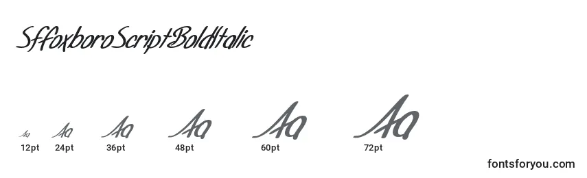 Größen der Schriftart SfFoxboroScriptBoldItalic
