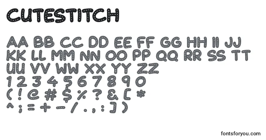 Fuente CuteStitch - alfabeto, números, caracteres especiales