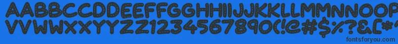 CuteStitch Font – Black Fonts on Blue Background